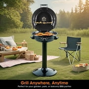 Techwood 1600W Outdoor Electric Grill for Indoor & Outdoor Cooking, Patio, Camping, Temperature Control