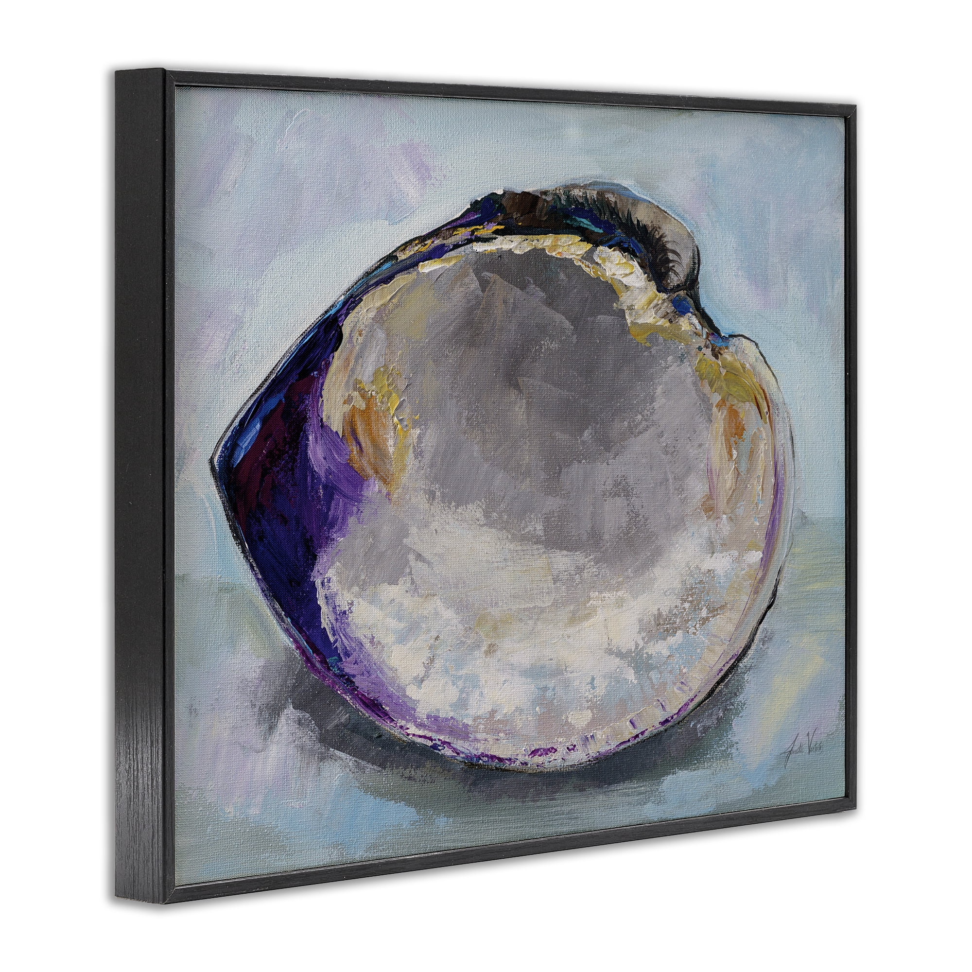 Stupell Industries Baby Clam Shell Animals & Insects Painting Black Framed Art Print Wall Art, 14 x 11