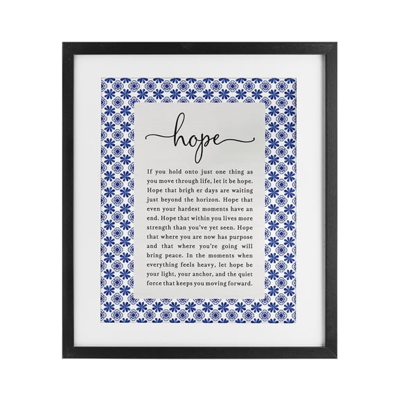 Hope For Brighter Days Black Framed Print Under Glass, design by Lettered and Lined