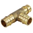 thumbnail image 2 of The Mosack Group EPXT34 0.75 in. Brass PEX-A Barb Tee Fitting, 2 of 5