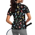 thumbnail image 2 of Whosucclay Snowflake Lights Pattern Polo Shirts, Quick Dry Half-Zip Lightweight Golf Polo Tops for Tennis Bowling Outdoor Activities Elastic Size Large, 2 of 10