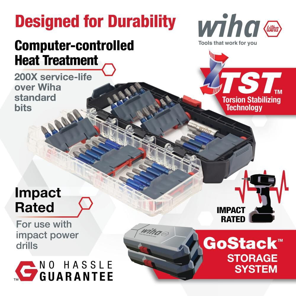 Wiha Terminatorblue Impact Bit Set, 36 Pieces