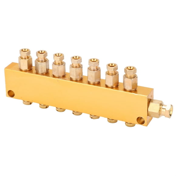 Brass Lube Oil Piston Distributor Adjustable Lubrication Divider Valve with Precise Oil Volume Control for CNC Machine Tools Forging Machinery