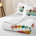 thumbnail image 4 of Catabedysis Summer Fun Bed Spread Queen,Ice Cream Truck Print Queen Coverlet Set For Boys,Multicolor,3 Pieces, 4 of 7