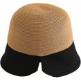 thumbnail image 3 of CoCopeaunts Straw Bucket Hat for Women Big Brim Two-Colors Ponytail Sun Cap for Sun Protection Beach Female Travel Basin Hat, 3 of 8