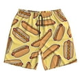 thumbnail image 5 of Wukai Hot Dogs Print Beach Trunks with Compression Liner Swimsuit Quick Dry Beach Sports Shorts with Pocket-3X-Large, 5 of 8