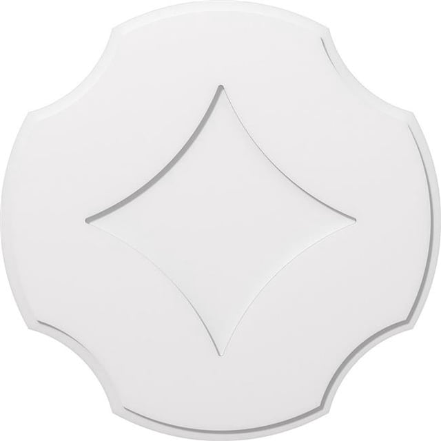 Ekena Millwork CMP34PL 34 in. OD x 11.75 in. Square Percival Architectural Grade PVC Contemporary Ceiling Medallion