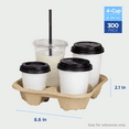thumbnail image 3 of Karat C5000 Recycled Paper Made 4-Cup Carrier for take-out, Hot coffee, Soup, Cold Drink / 300-ct. Case, 3 of 8