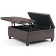 thumbnail image 4 of Allora Faux Leather Coffee Table Ottoman in Distressed Brown, 4 of 9