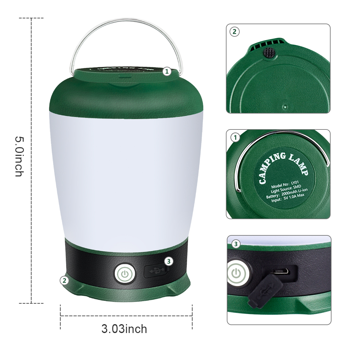 Letour 350 Lumens Universal Rechargeable LED Camping Lantern