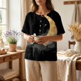 thumbnail image 4 of JULMCOMO Halloween Shirts for Women Cotton Linen Funny Witch Ghost Pumpkin Print Henley Casual Tunic Tops Holiday Costume Graphic Tees Black S, 4 of 9