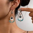 thumbnail image 3 of Sdmnsg-T Boho Earrings for Women,Handmade Vintage Dangle Drop Earring,Western Country with Nature Stone and Flower, 3 of 31