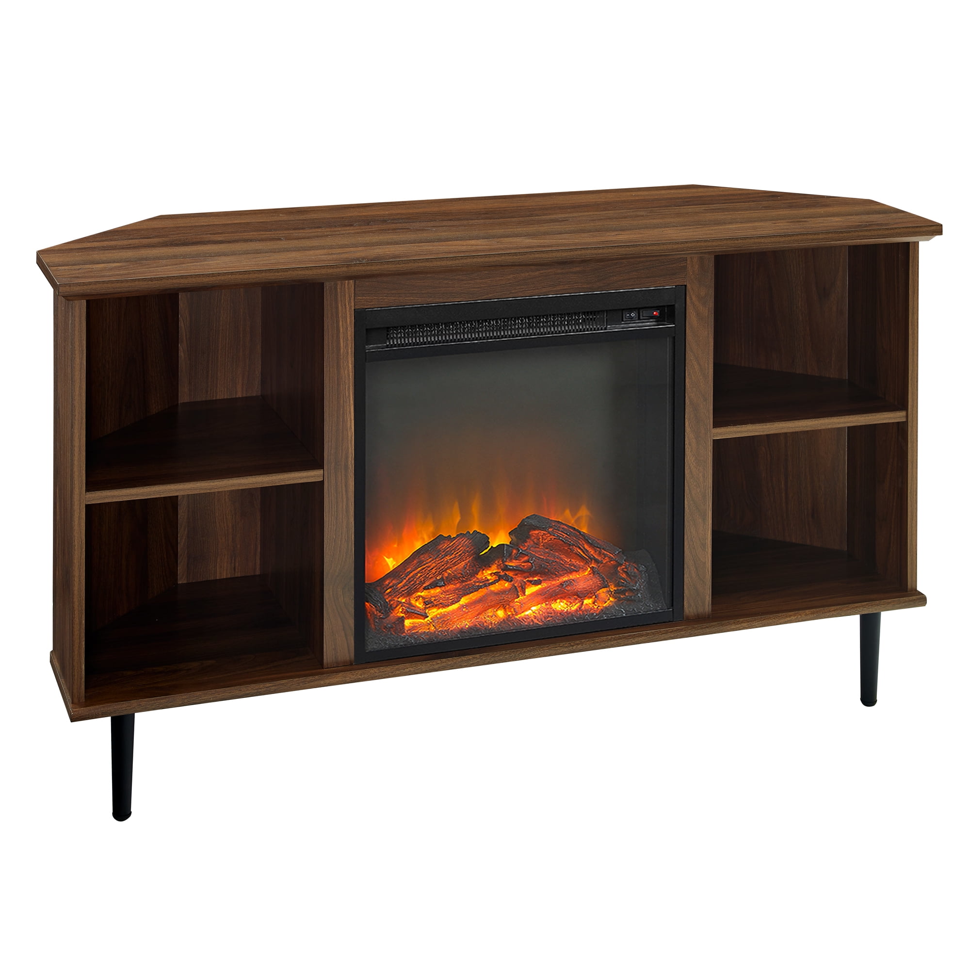 Manor Park Corner Fireplace TV Stand for TVs up to 55", Dark Walnut