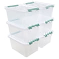 thumbnail image 5 of Pekky 20 Quart Clear Storage Bin with Lid, 6 Pack Plastic Latching Container Box, 5 of 7