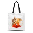 thumbnail image 1 of NUDECOR Sac Fourre-Tout en Toile Rouge Collie Sheltie Chien Endormi Race Aquarelle Canin Sac à Provisions Réutilisable, 1 of 1