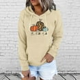 thumbnail image 2 of IROINNID Women's Long Sleeve Hoodie Mid-Length Print Leisure Pullover Tops Sweatshirt, Beige, 2 of 6