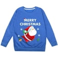 thumbnail image 3 of Boys Sweatshirts Girls Christmas Print Crew Neck Hoodless Sweatshirt Long Sleeve Pullover Blue 3-4 Years, 3 of 4