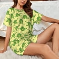 thumbnail image 4 of Pofeuu Funny Frogs Print Women's Pajama Set Short/Shorts Soft Button PJs Elastic Drawstring Waist Sleepwear-XX-Large, 4 of 6