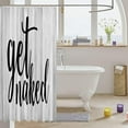 thumbnail image 3 of Get Naked Bathroom Curtains Funny Quotes for Men, Women, Couple Creative Words on Grey Rustic Plank Wood Cloth Add Humor and Charm to Your Bathroom Decor (72"x72) Includes Hooks, 3 of 6