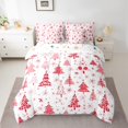 thumbnail image 2 of Manfei Kawaii Xmas Tree 7-Piece Bedding Comforter Set,Happy New Year King Bedding Sets,Red White Snowflake Bed Sheets For Girl Boy,Luxury Bedroom Decor Reversible, 2 of 8