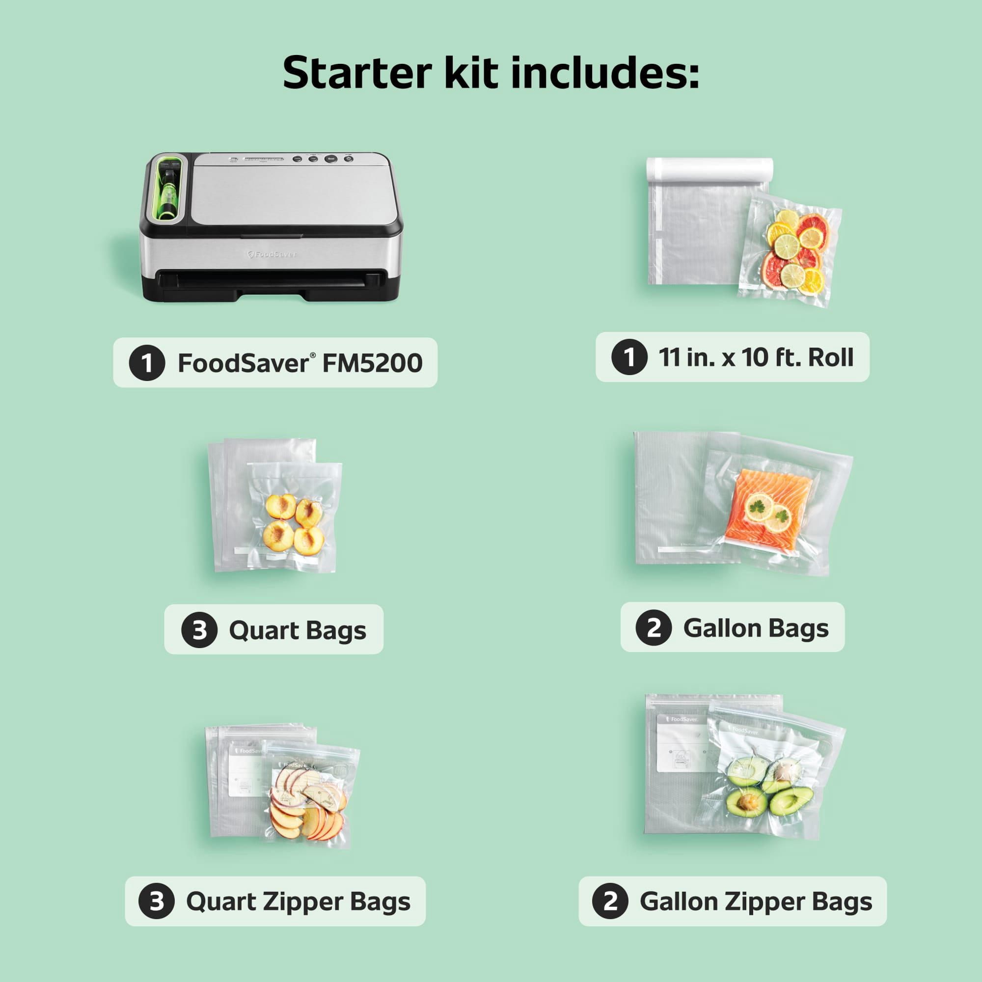 FoodSaver FM5000 Series 2-in-1 Vacuum Sealing System and Starter Kit