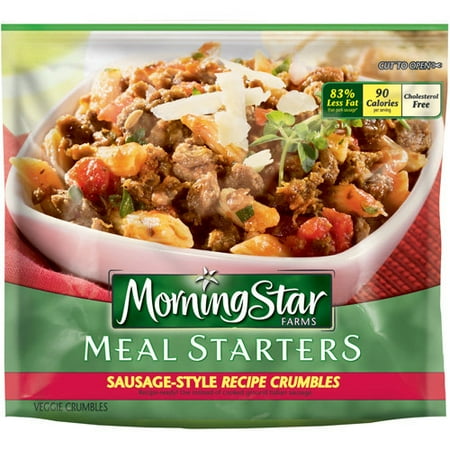 Nutrition facts and Information for MORNINGSTAR FARMS Sausage Style Recipe Crumbles, frozen, unprepared MORNINGSTAR FARMS Sausage Style Recipe Crumbles, frozen, unprepared Nutrition Facts & Calories Footnotes for MORNINGSTAR FARMS Sausage Style Recipe Crumbles.