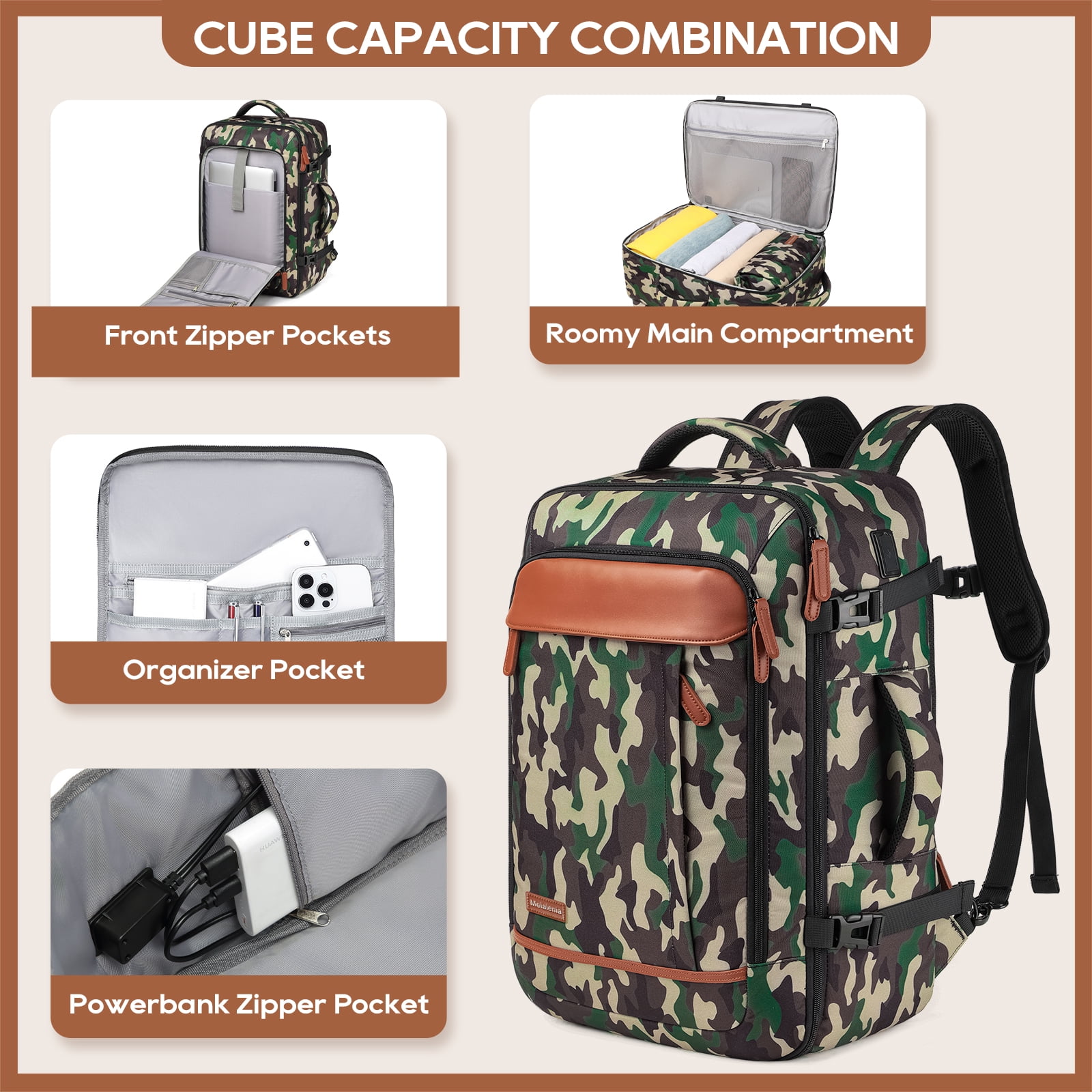 Joyway 2-Piece Travel Backpack Set Airline-Approved Waterproof Carry-On Luggage with USB Charging Port Comfortable Straps & Matching Toiletry Bag