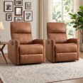 thumbnail image 2 of Bonzy Home Brown Manual Swivel Recliner Chair, 360° Swivel Base Single Sofa with Adjustable Backrest and Footrest, Modern Living Room Furniture, Brown, 2 of 7