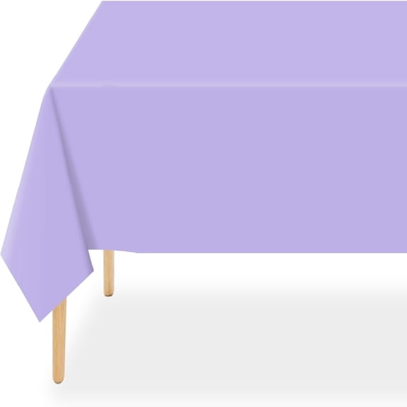 Plastic Table Cloth Disposable 2 Pack, 54 x 108 Inch Tablecloths for Rectangle Tables, Lavender Plastic Table Cover