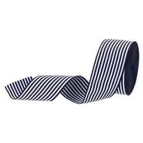 Uxcell 1.2" Navy and White Striped Grosgrain Ribbon, 10 Yard Polyester Fabric Stripe Craft Ribbon Double Faced Design for Bow Gift Wrapping DIY Making Christmas Decorations