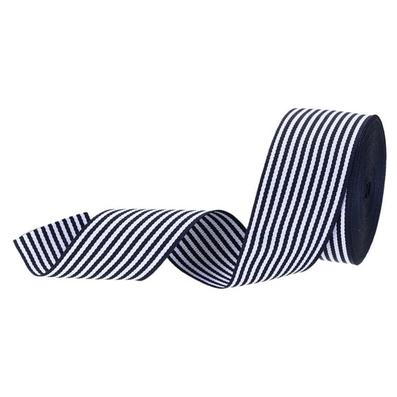 Uxcell 1.2" Navy and White Striped Grosgrain Ribbon, 10 Yard Polyester Fabric Stripe Craft Ribbon Double Faced Design for Bow Gift Wrapping DIY Making Christmas Decorations