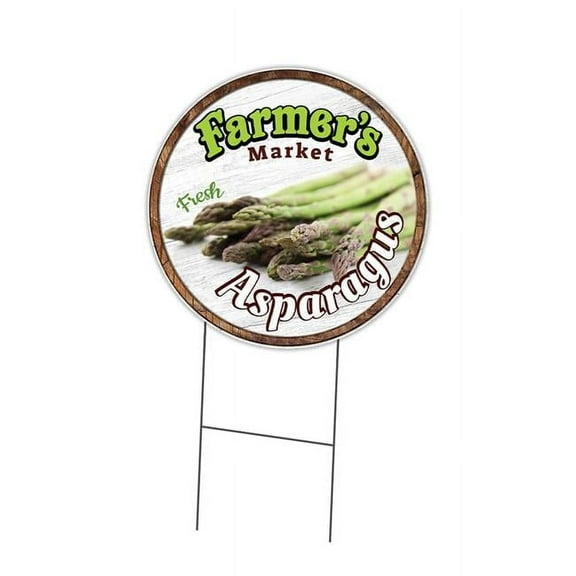 SignMission C-16-CIR-WS-Asparagus 16 x 24 in. Corrugated Plastic Sign with Stakes Circular - Farmers Market Asparagus