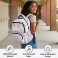 thumbnail image 4 of HELLHERO Salamander Floral Pattern Breathable Backpack with Front Pocket Spacious Multi-pocket Bookbag, Lightweight 17 Inch Book Bag for Elementary School Preschool, 4 of 8