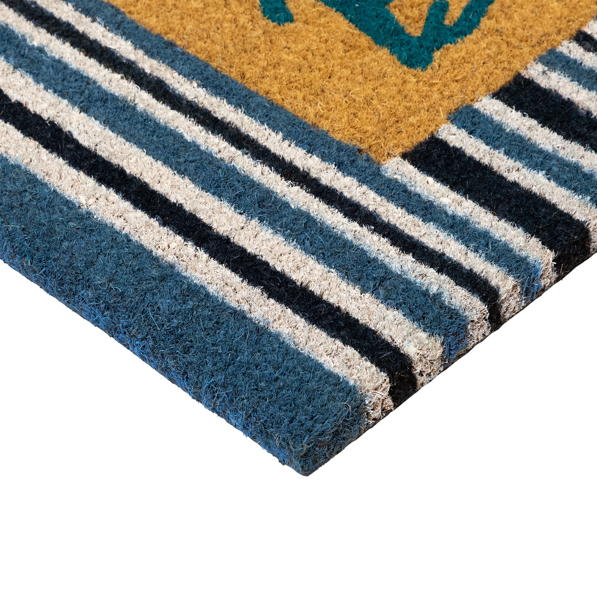 Northlight Natural Coir Leave the Sand at the Beach Striped Outdoor Doormat - 18" x 30"