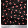 thumbnail image 3 of Soimoi Poly Georgette Tissu Feuilles & Rose Imprimé Floral 1 Yard 42 Inch Wide, 3 of 3