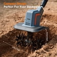 thumbnail image 4 of TaskStar 20V Battery Powered Roter Tiller  Cordless Electric Garden Rototiller Cultivator,9" Width, 6.6" Depth,360RPM,48 Steel Tines, 4 of 9