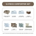 thumbnail image 5 of Madison Park 12-Piece Queen Comforter Set with Cotton Sheet Set Faux Silk Down Alternative Bed in a Bag, Blue/Brown Paisley Jacquard, 5 of 7