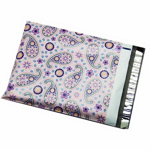100 10x13 Blue and Purple Paisley Designer Mailers Poly Shipping Envelope Bags 