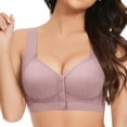 thumbnail image 2 of QASIEATN Fashion Front Closure Underwear for Middle and Older Women Skin-friendly Wireless Daisy Everyday Bras Women's Bralettes, 2 of 4