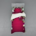 thumbnail image 2 of Ambesonne Christmas Bedding Set 4 Pcs, Tree Balls Snowflakes, Queen, Magenta Green White, 2 of 3
