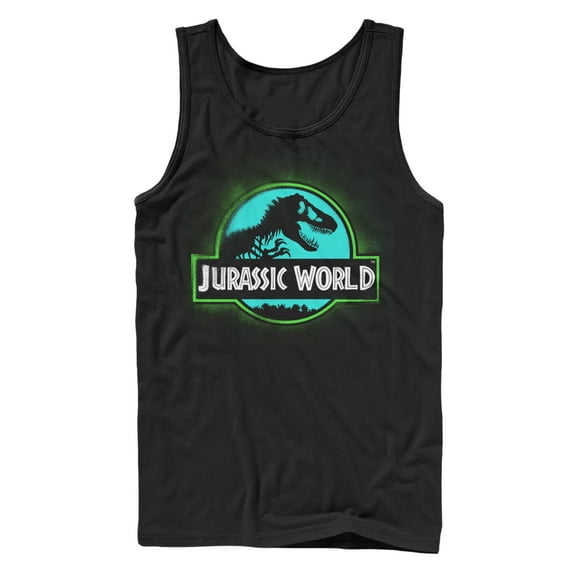 Men's Jurassic World: Fallen Kingdom T. Rex Spray Paint Logo  Tank Top Black Small