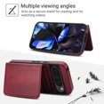 thumbnail image 2 of ELEHOLD Case for Google Pixel 9 Pro XL, 2-in-1 Magnetic Shockproof Leather Wallet Flip Case Cover, Detachable Card Holder with Stand,Winered, 2 of 5