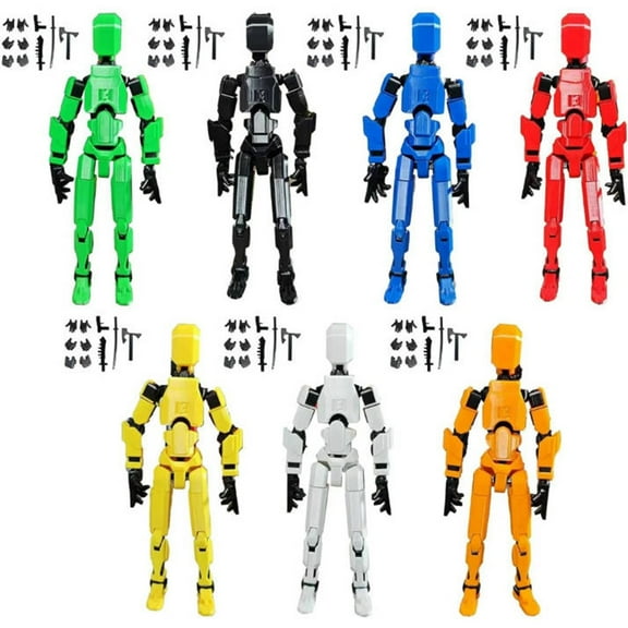 7 PC Titan 13 Action Figure Set Dummy 13 Action Figures 3D Printed Multi-Jointed Movable Desk Decor 5.3"