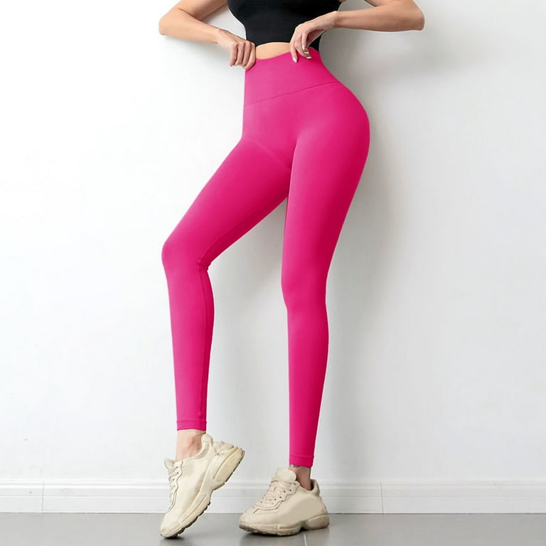 kpoplk Flare Yoga Pants,Womens Horse Riding Tights Equestrian Breeches Knee  Patch Pull-On Performance Schooling Tights(Hot Pink,L)