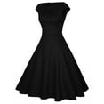 thumbnail image 3 of Rigardu Cocktail Dress Sleeve Women's A-Line Swing Party Wedding Elegant Guest Short Women's Dress Black+S, 3 of 7