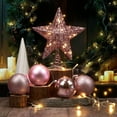 thumbnail image 3 of Gogcaro Christmas Star Tree Topper, 8inch Sequins Xmas Tree Topper, Star Treetop for Home Christmas Tree Decoration, LED Bulbs, Pink, 3 of 7