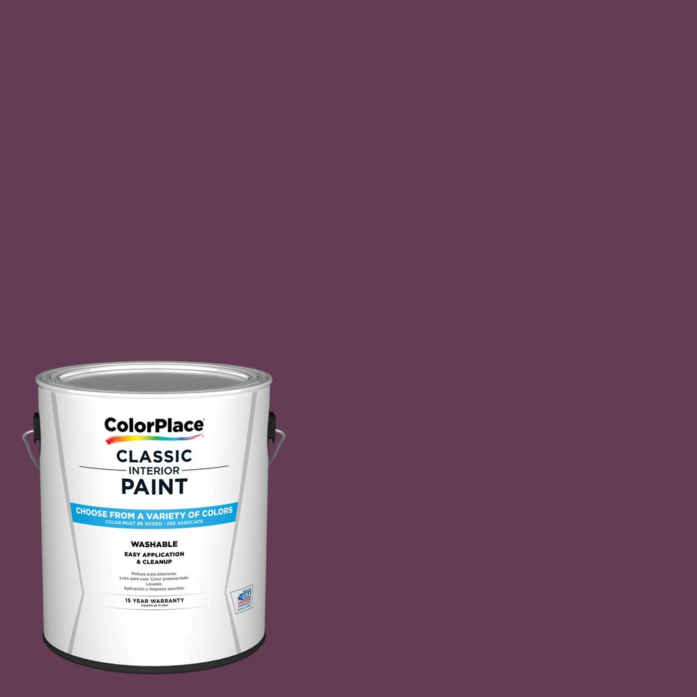 ColorPlace Classic Interior Wall & Trim Paint, Deep Plum, Flat, 1 Gallon
