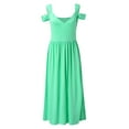 thumbnail image 4 of Gubotare Wedding Guest Dresses for Women Off The Shoulder Sexy V-Neck Solid formal Maxi Dress Pleated High Split Dres,Green M, 4 of 5