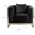 thumbnail image 5 of Vade 39 Inch Accent Chair- Stainless Steel Frame- Tufted Black Flannelette, 5 of 5