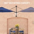 thumbnail image 4 of Outsunny Parasol Mural d'Extérieur pour Patio avec Rotation et Manivelle, Bleu, 4 of 10